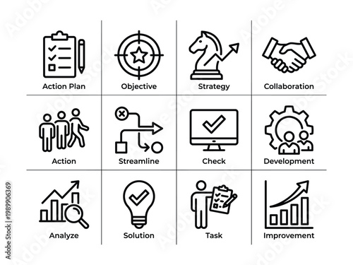 Hand drawn business and law icons set with business government building agreement partnership corporate industry document contract teamwork handshake certificate illustration architecture