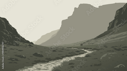 Landscape architecture and scenic nature collection, featuring urban parks, mountain vistas, and garden promenades, vector set.