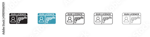 Gun license vector icon logo or illustration