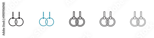 Gymnastic rings vector icon logo or illustration