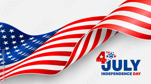 4th of July poster template.USA independence day celebration with American flag.USA 4th of July promotion advertising banner template for Brochures,Poster or Banner.Vector illustration EPS 10