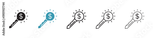 Key to success vector icon logo or illustration