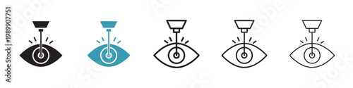Lasik laser eye surgery vector icon logo or illustration