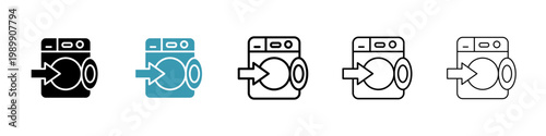 Loading laundry vector icon logo or illustration