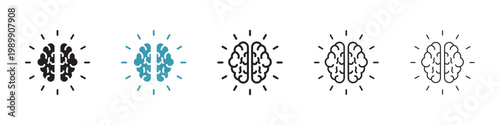 Mind research vector icon logo or illustration