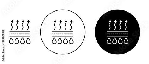 Moisture wicking vector icon logo or illustration