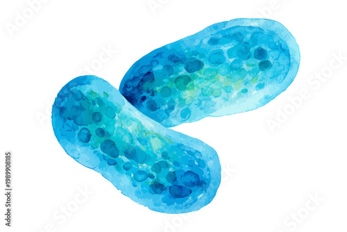 Blue watercolor sponge illustration with texture and depth