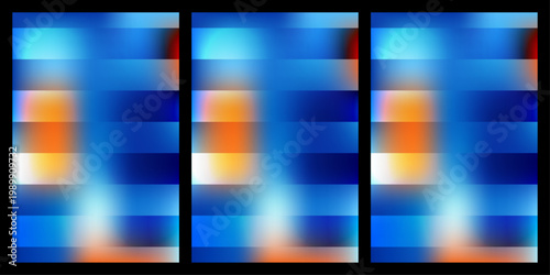 Abstract Colorful Blurred Rectangles - This image features three vertical columns of blurred, rectangular shapes