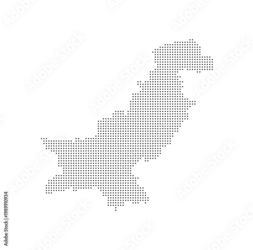 simplified Pakistan dotted map vector 