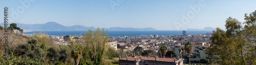Panoramic view of Naples bay from Capodimonte viewpoint in Naples, Italy