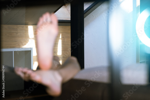 blurred interior background with body park human silhouette