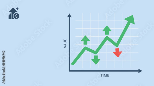 Stock market trend graph finance investment concept