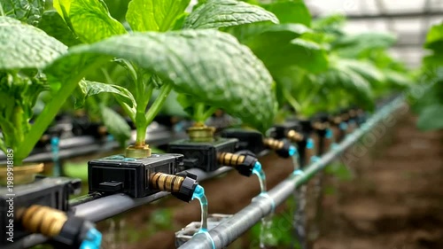 Greenhouse irrigation system nurturing healthy plants