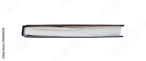 Quadro su tela Black hardcover book side view isolated PNG, closed blank notebook with white pa