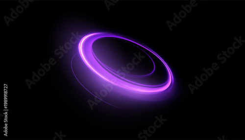 A purple glowing energy vortex with smooth motion blur and sparkling particles. A futuristic lighting effect for interfaces, portals, logos, banners, and overlays.	