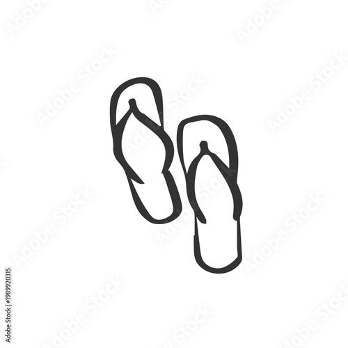 Flip flops sandals outline icon beach footwear symbol