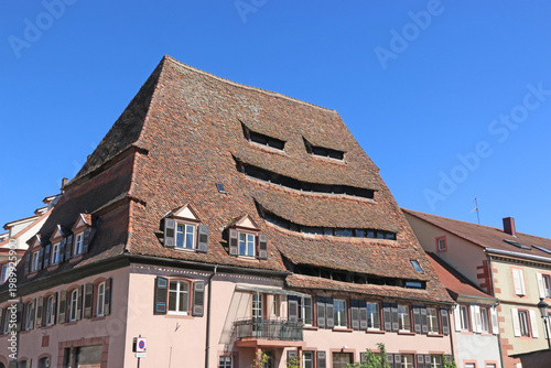 Street in Ribeauville, Alsace, France	