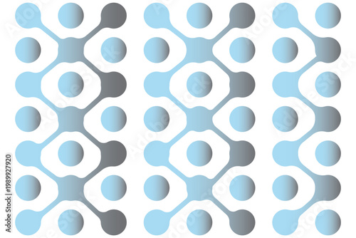 Diagonal metaball connected circles shape. Abstract nerve cell dots or computer nano net . Pattern of black metaballs isolated on white background. Metaball dot icon symbol set Set color metaballs set