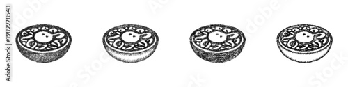 Sketch bibimbap icon design set