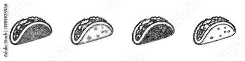 Sketch taco icon design set
