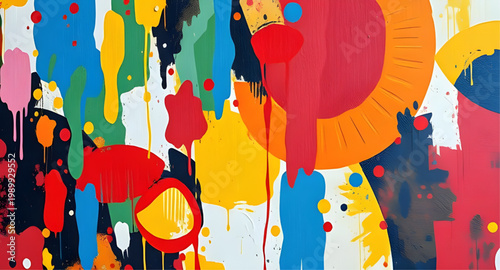 abstract, vibrant, colorful, bold, paint, art, texture, modern, design, creative, canvas, bright, splash, dynamic, background, illustration, composition