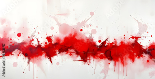 abstract painting, red splatter, paint drips, geometric shapes, expressionist art, modern canvas, artistic texture, creative design, white background, paint splash, abstract composition, contemporary 