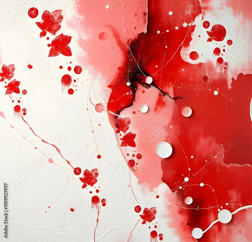 abstract, expressionism, red, splatter, drip, paint, art, canvas, texture, geometric, shape, modern, design, creative, background, white, composition