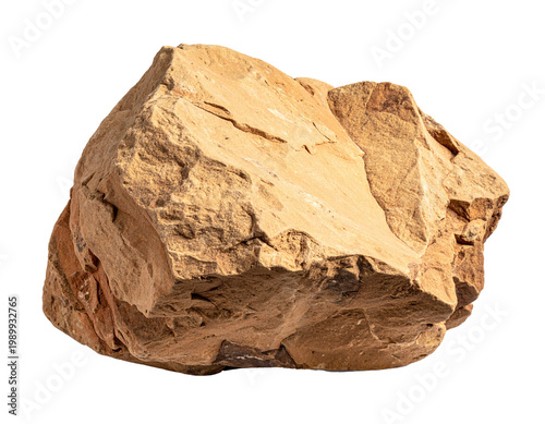 Natural sandstone rock isolated on transparent background