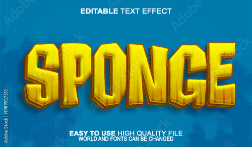  Soft Sponge Porous Bubbly Texture Typography Design Vector Fully Editable Smart Object Text Effect