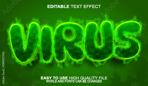 Cuadro en lienzo Virus Germ Infection Biohazard Typography Design Vector Fully Editable Smart Ob