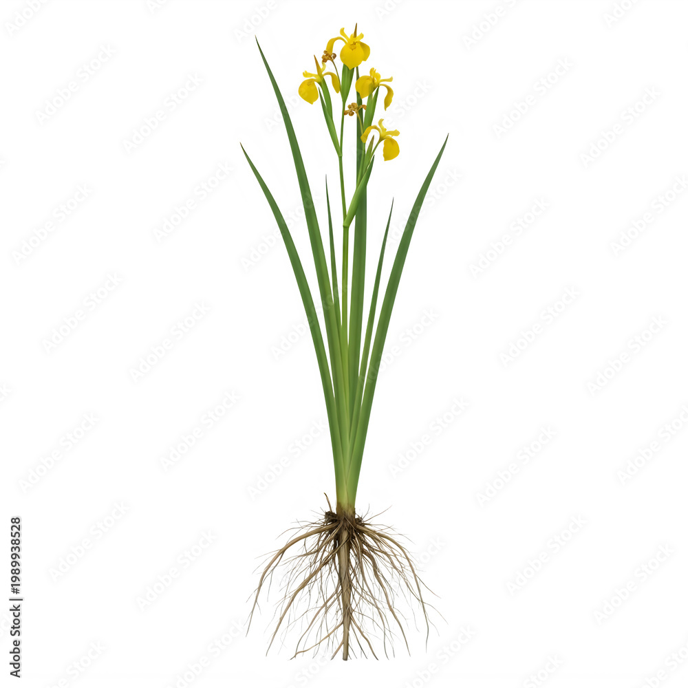 Fototapeta premium A green plant with yellow flowers