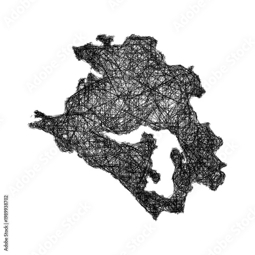Sketch Krasnodar outline map design