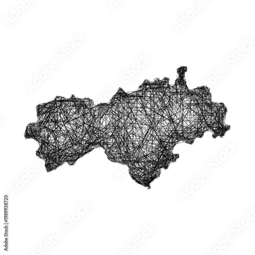 Sketch Mariy-El outline map design