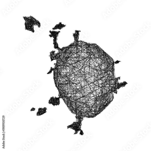 Sketch Moscow City outline map design