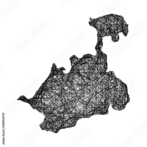 Sketch North Ossetia outline map design