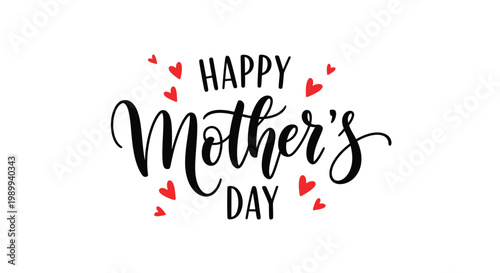 Elegant 'happy mother's day' calligraphy with floral accents for celebratory greetings