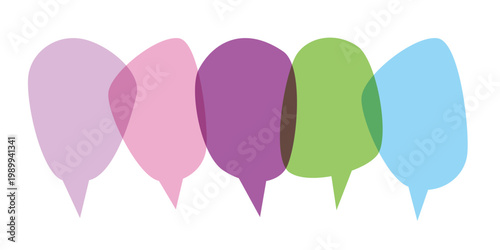 Talk, Chat bubbles. Transparent conversation clouds.