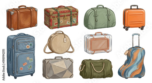 Travel Luggage and Suitcases Collection for Vacation