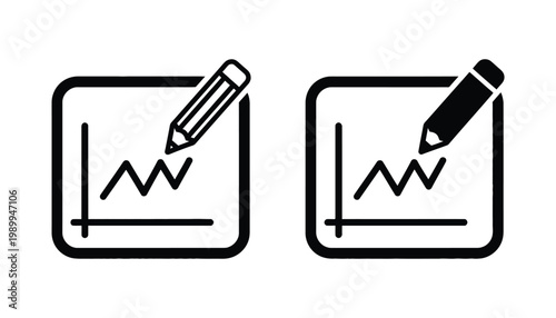 Pencil writing on a graph document illustration