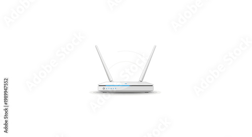 White wireless internet router with antennas isolated on white background last 2026.