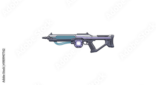 Futuristic sci-fi weapon with sleek metallic design and glowing elements last 2026.