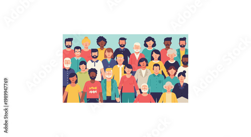 Diverse group of people standing together representing community and inclusivity last 2026.