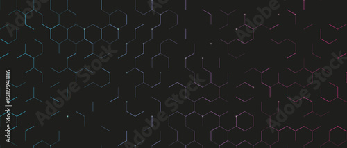 Принти на полотні Abstract futuristic dark background template with glowing neon cyan to magenta f