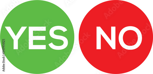 yes and no - tick and cross on transparent background	