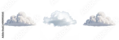 Panel kuchenny z motywem Set and collection of single small clouds isolated on transparent png background