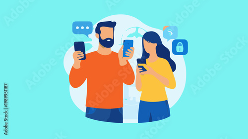 Cartoon hand wearing medical gloves holding equipment in a simple vector illustration style