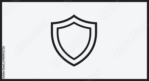 Modern minimalist shield illustration portraying strong security, comprehensive protection, and reliable safety; an essential graphic concept for digital interfaces and safeguarding solutions
