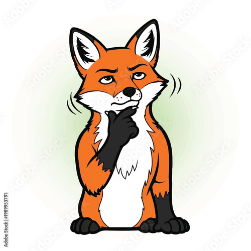 Cartoon Fox Wearing Black Glove.