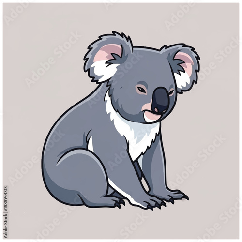 Cute Koala Sitting Down Looking Around.