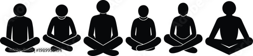 Sitting Person Vector Icon Silhouette